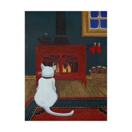 Jan Panico 'Mittens Warming By The Fire' Canvas Art,35x47
